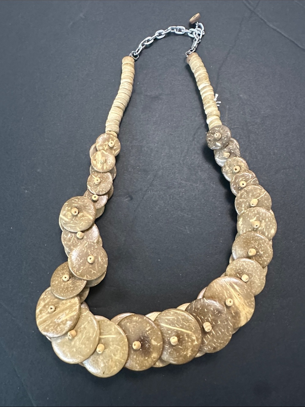 Boho chunky coconut shell necklace
